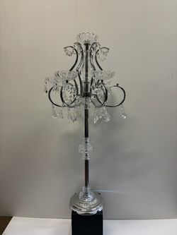 Crystal and Chrome Candelabra Centerpiece