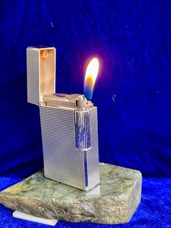 Vintage Large Silver ST DuPont Lighter Mint Condition Works 1 Year Warranty