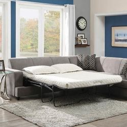 Gray L-shape sleeper sectional