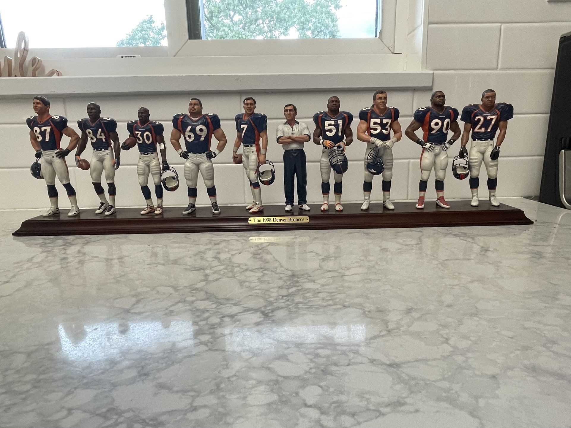1998 Denver Broncos Danbury Mint figurines