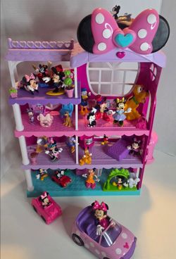 Disney Minnie Mouse Lights & Sounds Mansion + HUGE Character Bundle! 🏡🎀✨