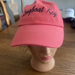 Longboat Key Florida Baseball Hat Pink Adj
