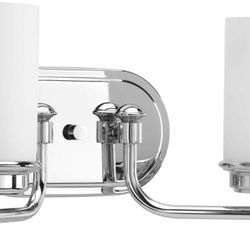 2 Light Progress Lighting P300013-015 Glide Bath & Vanity, Polished Chrome