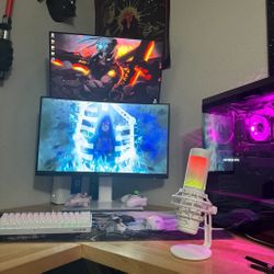Gaming PC, HyperX Quadcast Mic & 2 Monitors