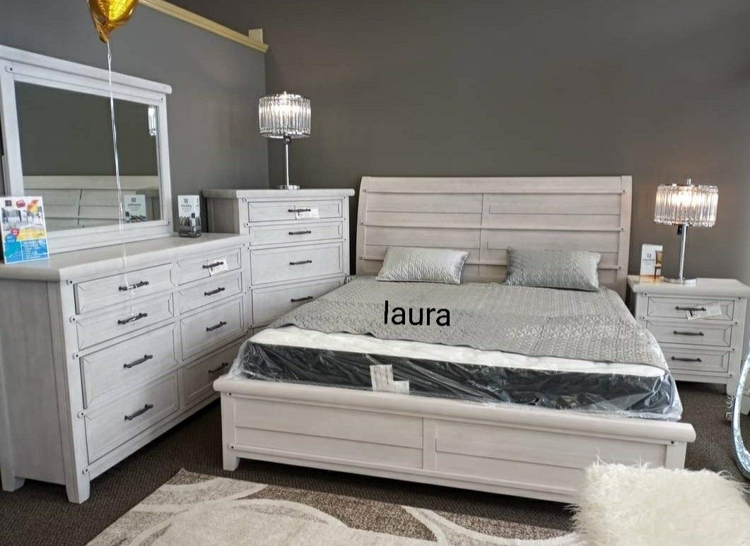 New Furnitures `Have delivery queen or king bed frame dresser mirror
