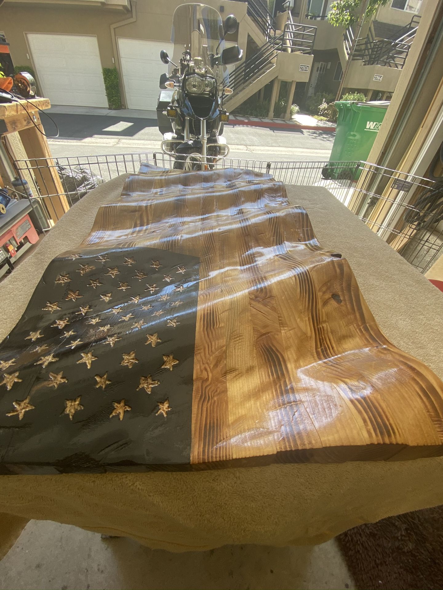 Hand crafted American wavy Flag