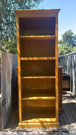 Tall Wooden Bookcase with 5 Shelves