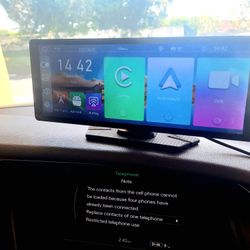 Wireless Carplay Screen for Car with Wireless Carplay Android Auto MirrorLink, Touch Screen Portable Car Stereo FM Transimit Bluetooth/GPS/Hands-Free/
