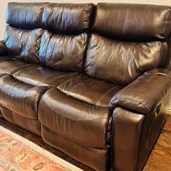 Leather couch from Costco- $200 Chair from Costco -$150 Wicker chair from Pier1 - $120