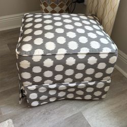 Polka Dot Upholstered Ottoman  