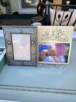 Baby Themed Metal Photo Frames Set of 2