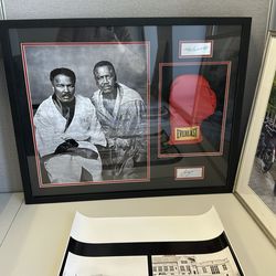 Signed Muhammed Ali and Joe Frazier Piece