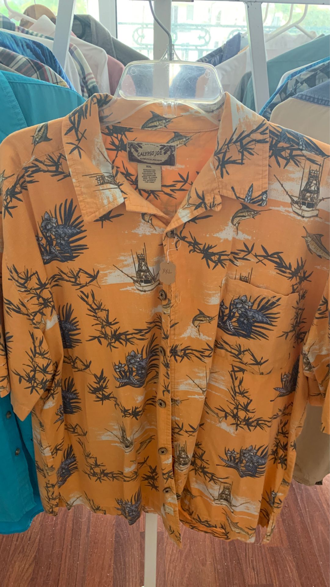 XXL Calypso Joe orange Fishing Shirt