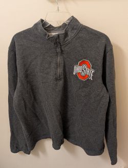 Varsity Apparel Ohio State Pullover Sweatshirt 1/4 Zip Womens Sz Medium Gray