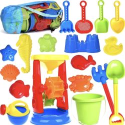 Fun little toys Beach Toys, 18 Piece Sand Toys Set 