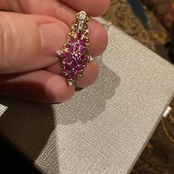 Premium Montepuez Ruby & Zircon necklace  - brand new!!