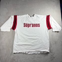 Vintage The Sopranos Baseball Official HBO Men’s Size XL White Red T Shirt RARE
