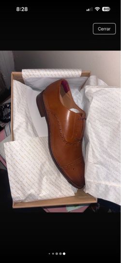 Tan Leather Brogue Oxford Dress Shoe