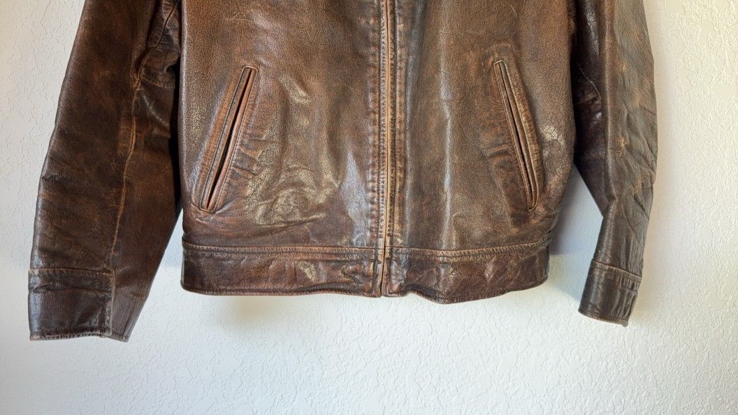 Wilson's Vintage Distressed Leather Jacket - Size L