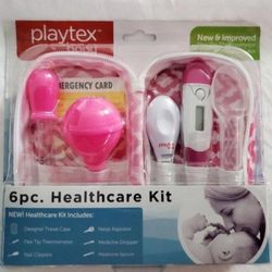 Playtex 6 Piece Pink Baby Healthcare Grooming Travel Kit