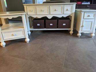 3 Shabby Chic Entryway & Side Tables SOLID WOOD