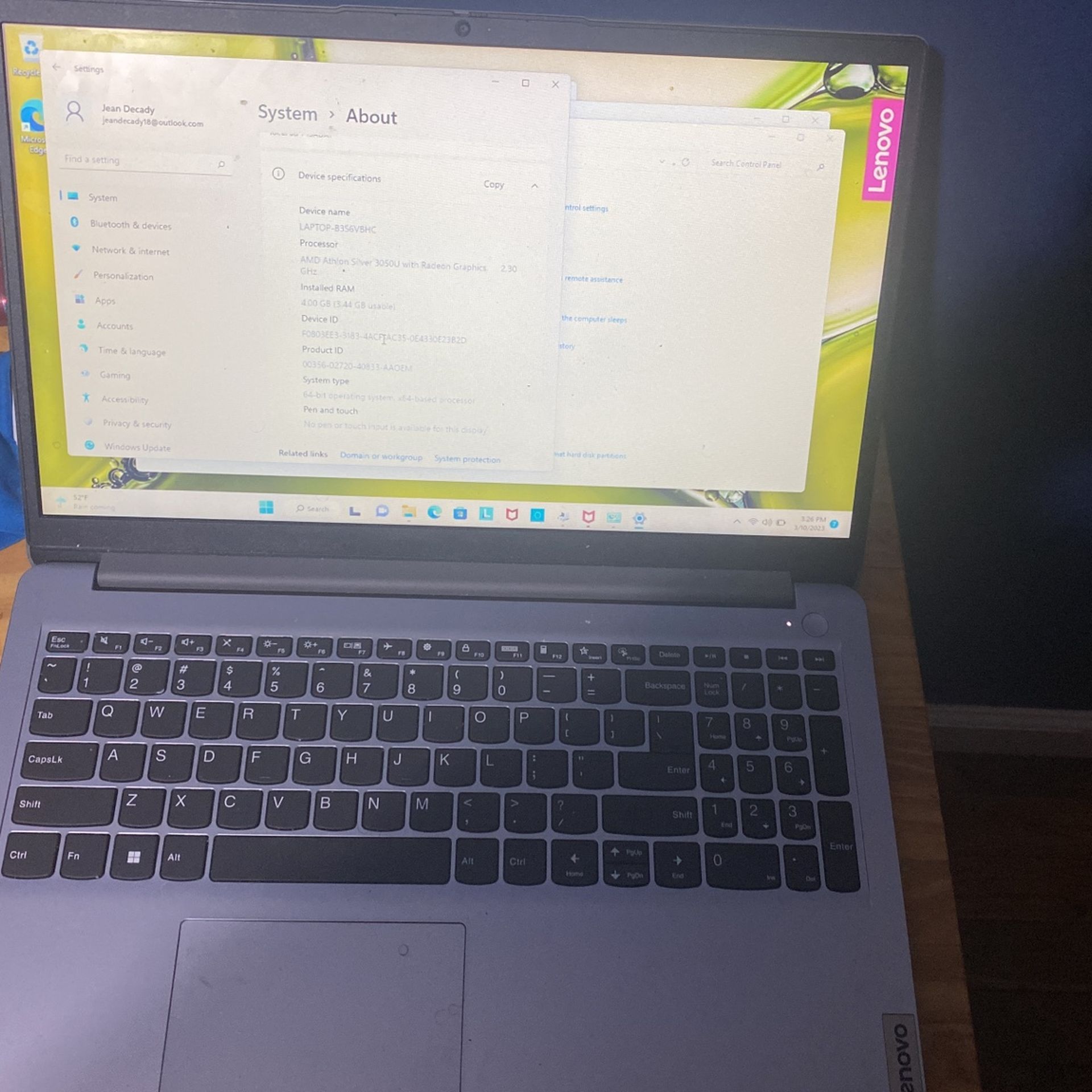 Lenovo idea Pad Laptop 15.6