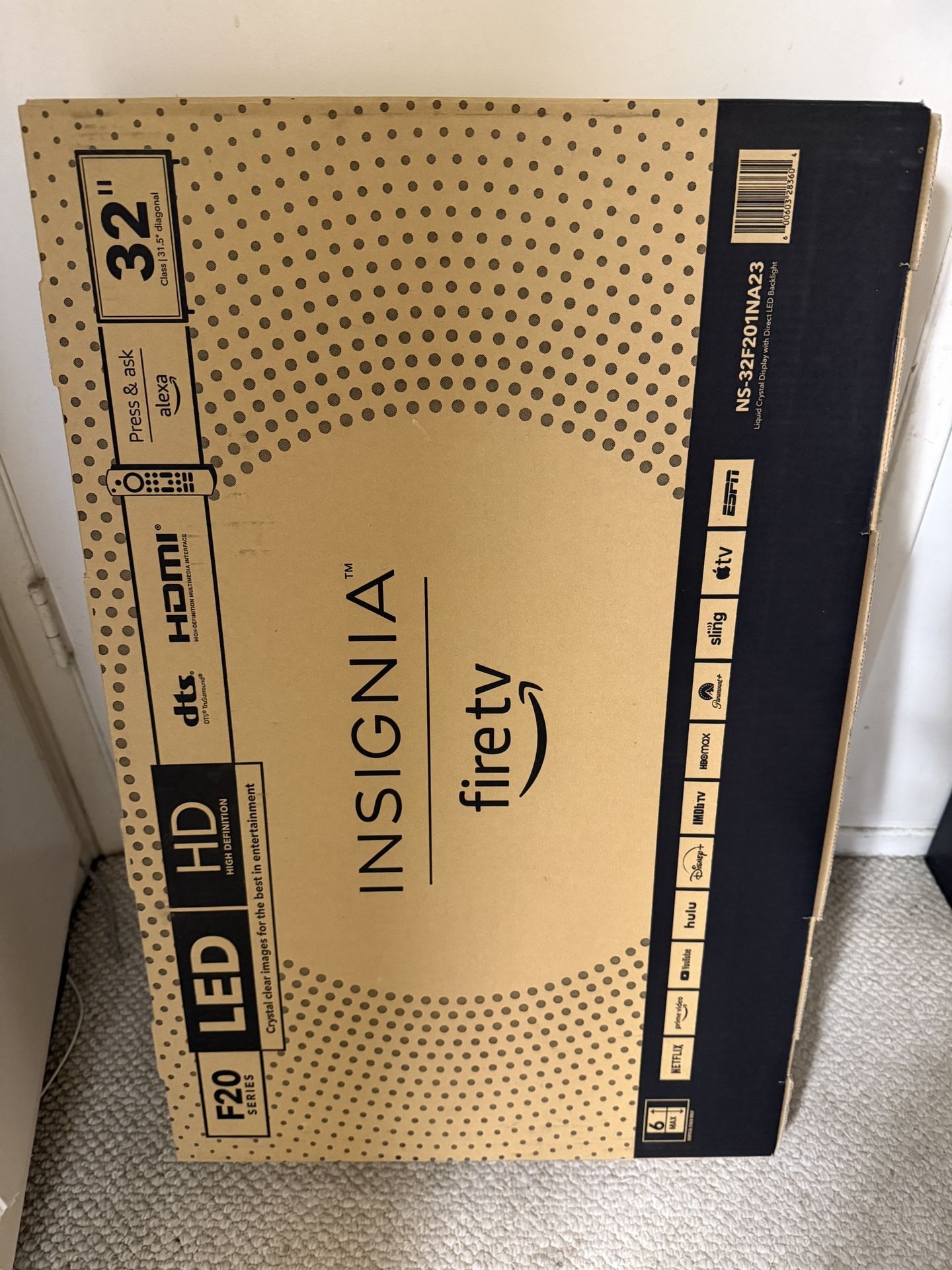 Brand New In Box Never Opened INSIGNIA 32" Class F20 Series LED HD Smart Fire TV with Alexa Voice Remote