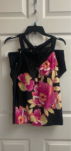 Brand new Ladies black floral tankini swimwear size 14