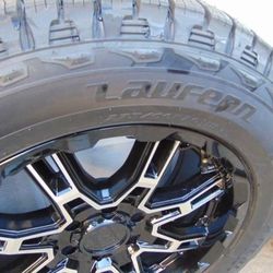 New Black/Machined 20X9 Level 8 Rims 275 60 20 Laufenn A/T Tires 6X5.5