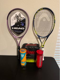2 Head Tennis Racquets + New Tennis Balls Bundle