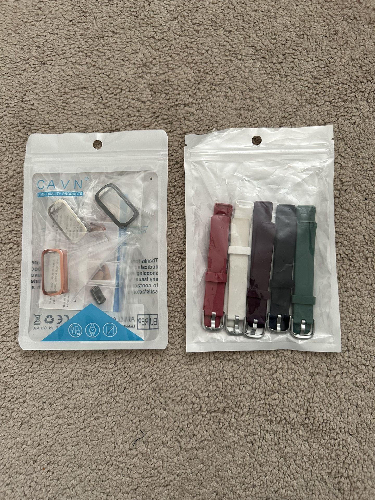 For Fitbit Luxe Set of 5 Replacement Silicone Watch Bands and Face Covers