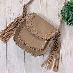 NWOT Vegan Leather Fringe Studded Crossbody Purse PRICE FIRM