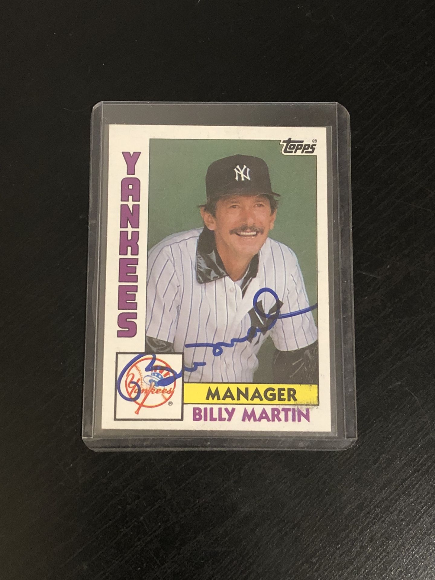 Billy Martin New York Yankees Hand signed Autograph Baseball Card