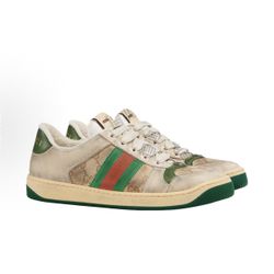 GUCCI Screener Dirty Shoes Canvas GG Enamel Old Fashion Board Shoes(724)59
