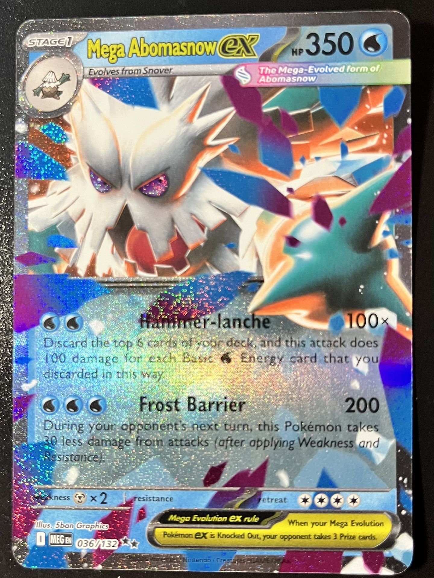 Pokemon Mega Abomasnow Ex 36/132 Mega Evolution Double Rare Mint