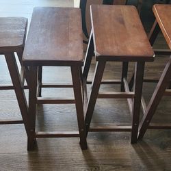 Bar Stools Solid Wood Walnut Stain Counter Height