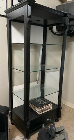LAST DAY!! Pair of glass shelved display cabinets