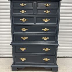 🚨Free Delivery Navy Blue Solid Wood - 6 Drawers
