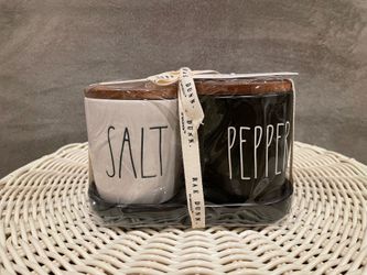 Rae Dunn Salt and Pepper Shakers with Tray