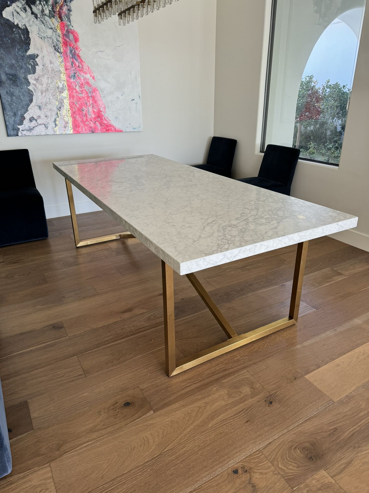 RH Torano Marble Rectangular Dining Table