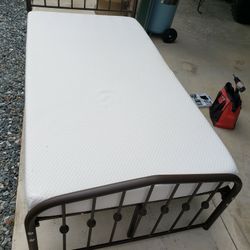 Metal Bed And Mattress Size Is 38" × 73"