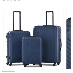 20 in./24 in./28 in. Navy Lightweight TSA Lock Spinner 3-Piece Set