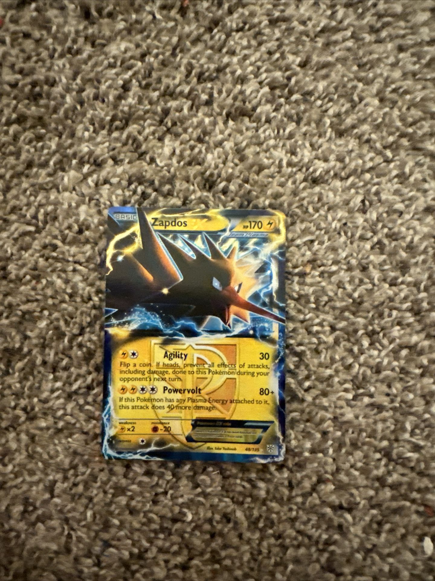 Zapdos EX Team Plasma Plasma Storm 48/135 Ultra Rare Pokemon