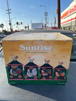 Sunrise 4 Piece Square Canister Set