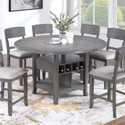 Gray Counter Height Dining Table Set