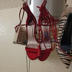 Red Lace Up Pumps