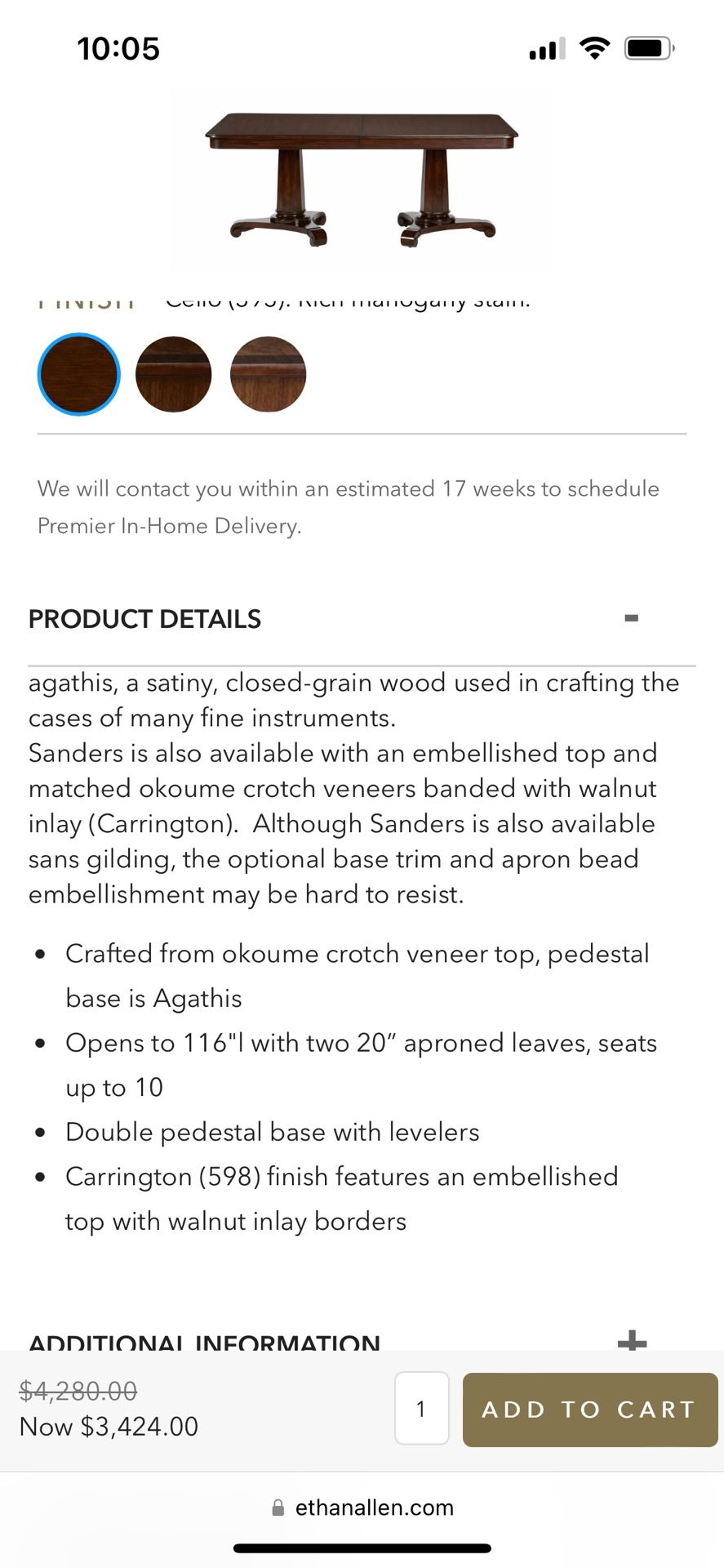 Ethan Allen Sanders Dining Table and Chairs for Sale in Holiday, FL