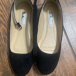 Strap Black Flats 