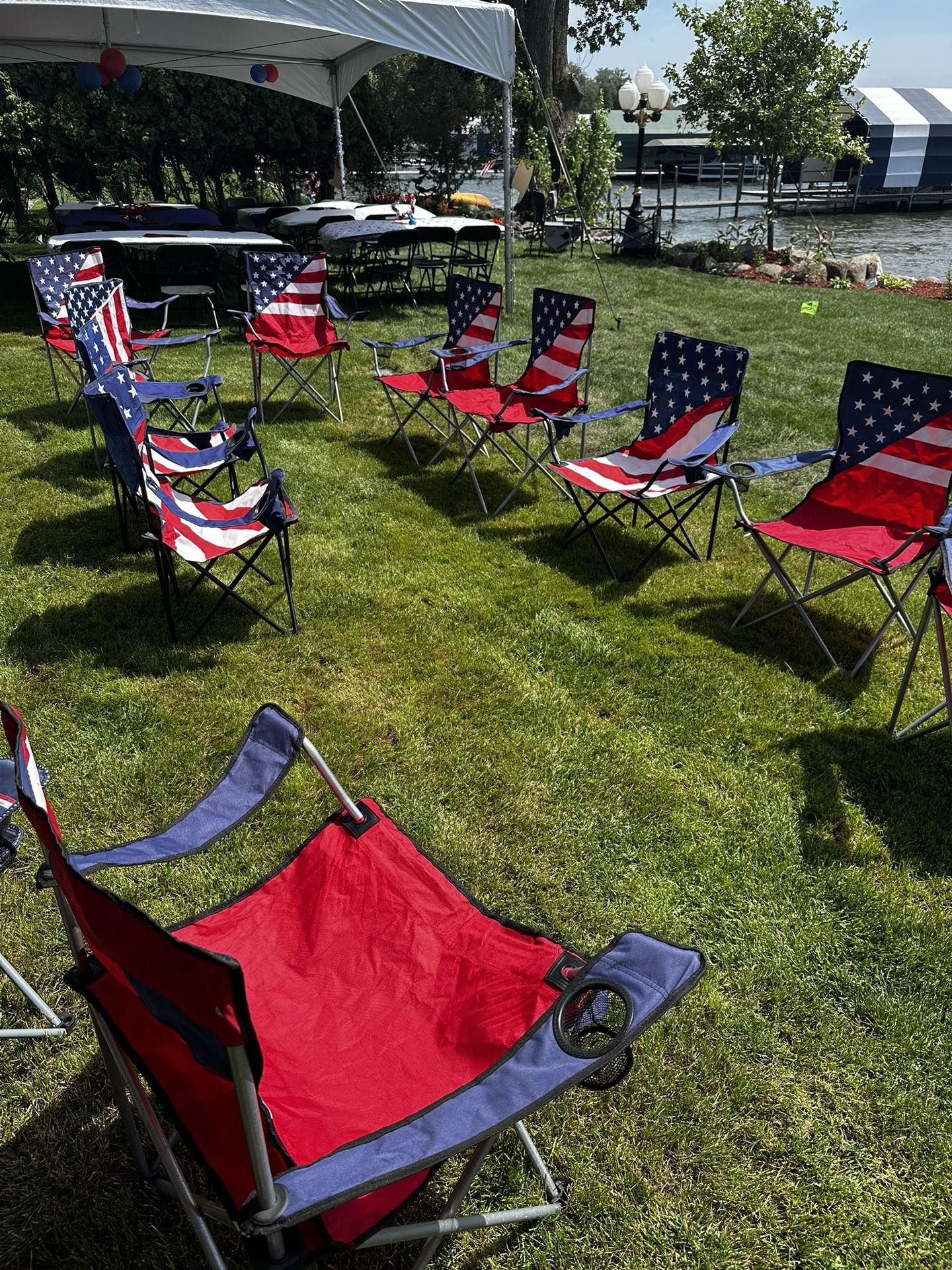 Stars And Stripes Folding Arm Chairs