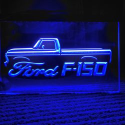 FORD F150 LED NEON BLUE LIGHT SIGN 8x12